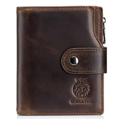 Genuine Cow Leather Retro Short Wallet